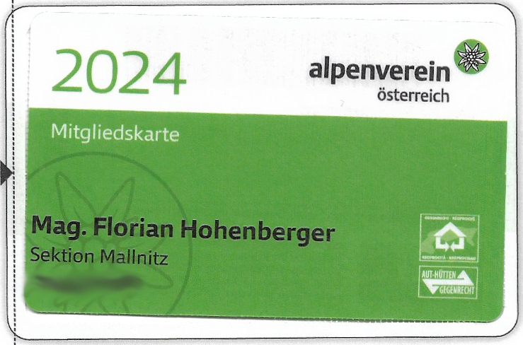 Alpenverein Mallnitz Ausweis 2024